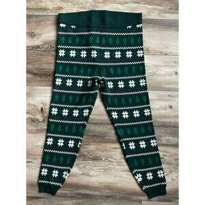 Torrid High Waist Fair Isle Knit Leggings Green White Size 2 Plus 24" Inseam